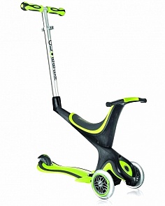 Самокат Y-Scoo Globber My free Seat 5 in 1, green с подножками и блокировкой колес (Y-SCOO Globber, 5829RT)